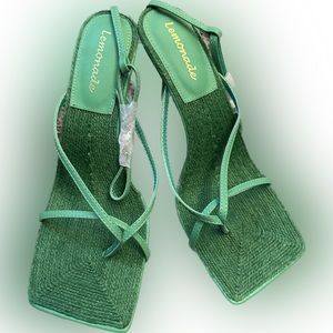 Miss Lola’s green strappy heels size 7.5